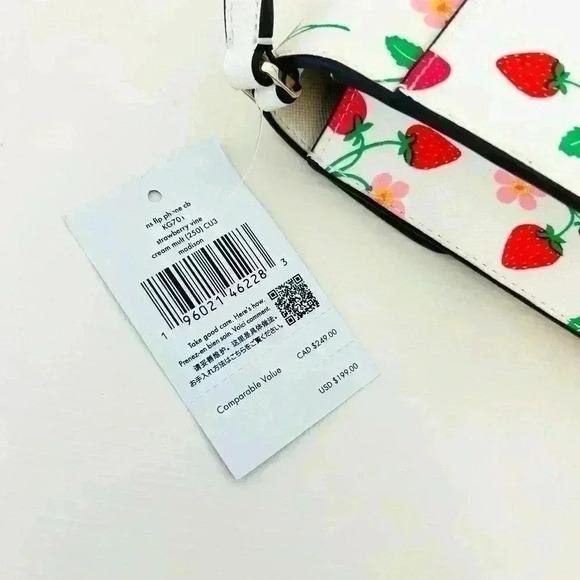 Kate Spade Purse Strawberry Vine North South Phone Crossbody - Picture 8 of 10